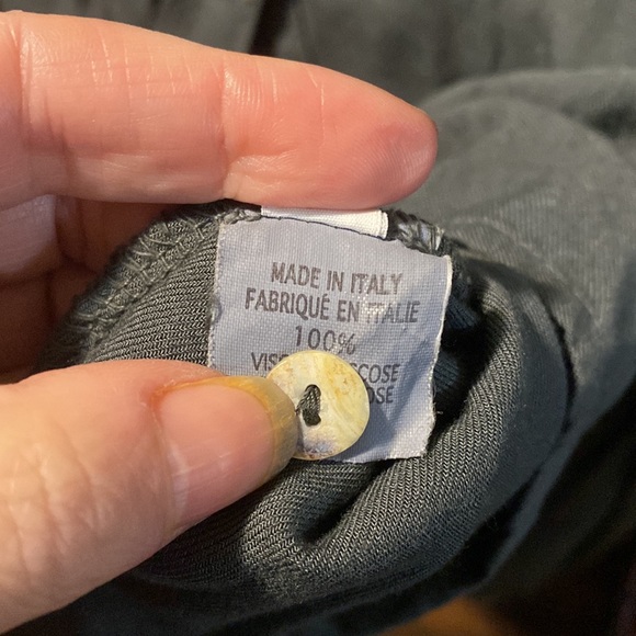 Retro 80s Italian Designer Dark Teal/Green Button down long sleeve shirt. Size S - Picture 4 of 5